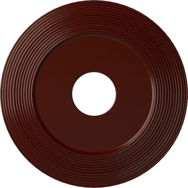 Ekena Millwork Adonis Ceiling Medallion (Fits Canopies up to 10 1/4"), 16 1/8"OD x 3 5/8"ID x 1"P, Brushed Mahogany CM16ADBMF - main
